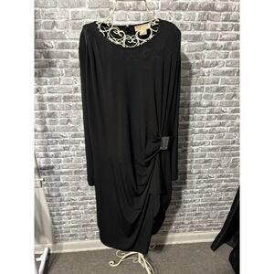 Michael Kors Wrap Style Buckle Black Dress